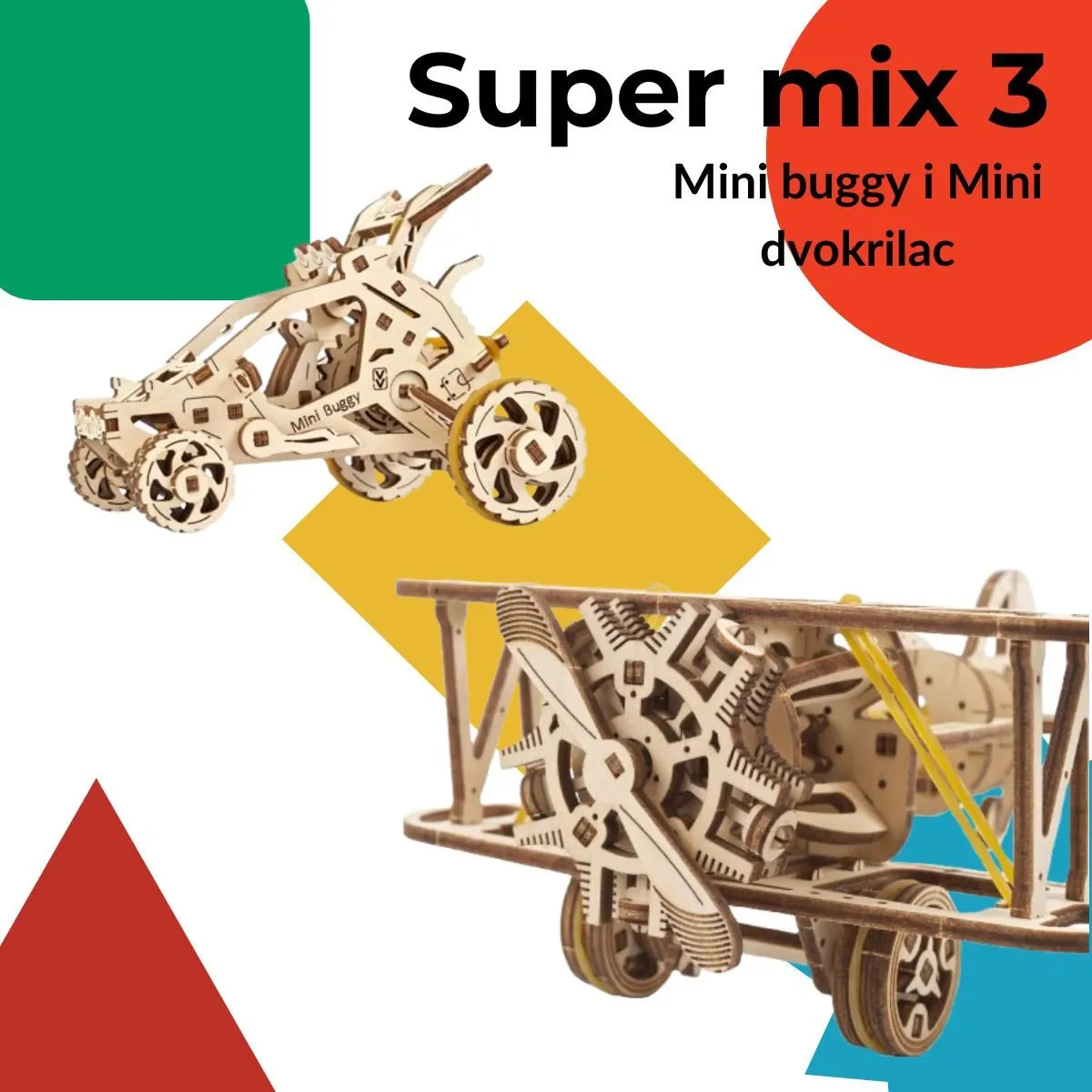 3D puzzle super mix 3 (Buggy i Dvokrilac)