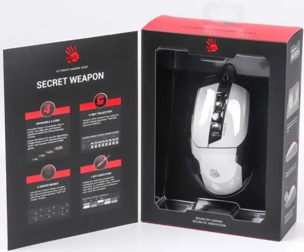 A4-W70 MAX PANDA WHITE A4Tech Bloody RGB Gejmerski opricki mis/ 2000Hz/100-10.000 Dpi/ USB 126mm