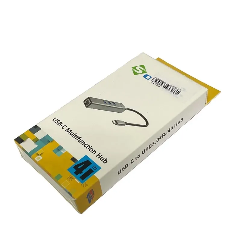 Adapter / HUB Sotako Type-C (1x USB 3.0 + 2x USB 2.0 + RJ45) 0.15 sivi