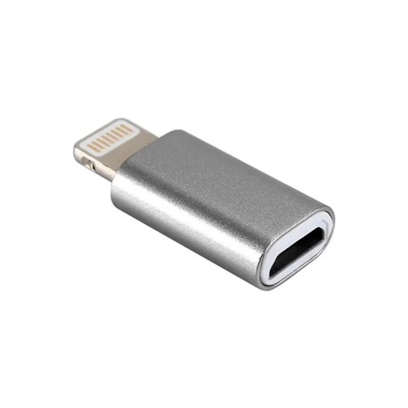 Adapter Lightning muski na Micro zenski sivi