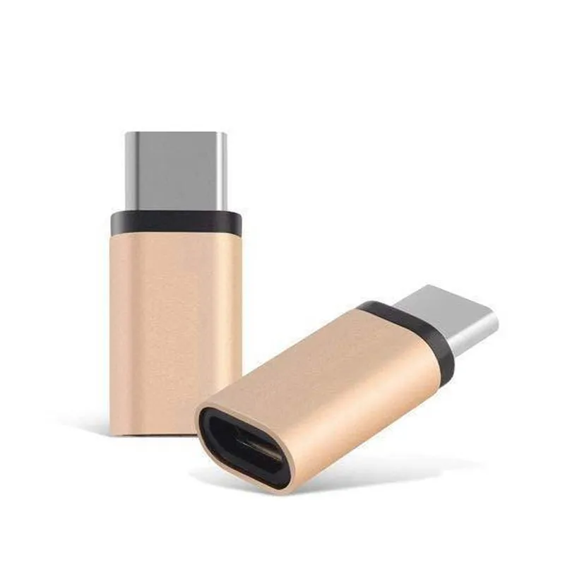 Adapter Type-C muski na Micro USB zenski roze zlatni