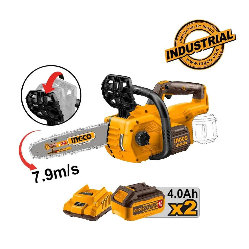 Akumulatorska lančana testera CGSLI201286 20V 2x4/0Ah INGCO