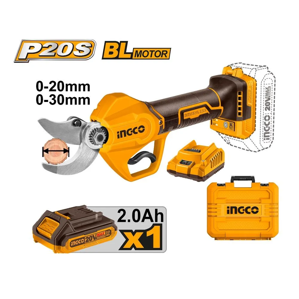 Akumulatorske makaze za orezivanje CSSLI203083 20V 2/0Ah SUPER INGCO