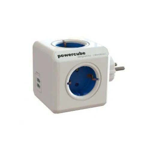 ALLOCACOC DESIGNNEST PowerCube produžni kabl sa 4 utičnice + 2 usb 1202BL/DEOUPC, plavi