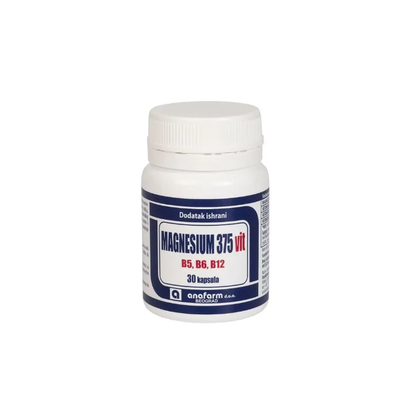ANAFARM Magnezijum 375 i vitamini B5, B6, B12, 30 kapsula