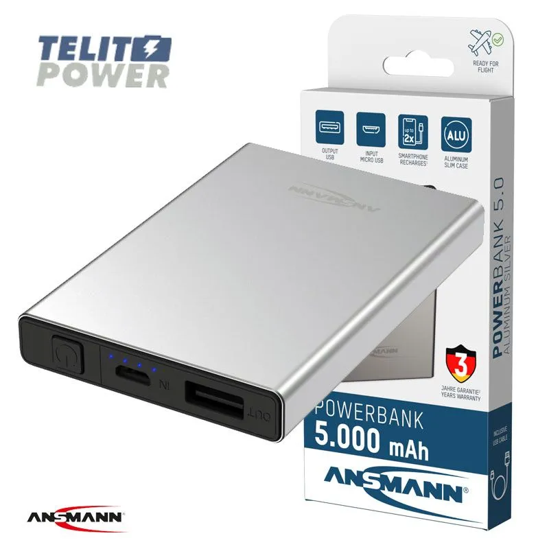 ANSMANN Powerbank 5000mAh PB112 silver- ANSMANN