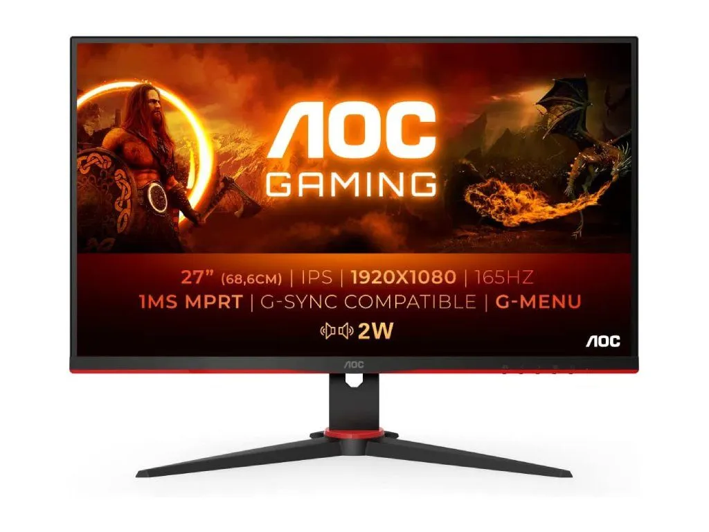 AOC Monitor 27G2SPAE/BK 27/IPS/1920x1080/165Hz/1ms MPRT/VGA/HDMI/DP/Gsync/freesync/zvučnici/crna