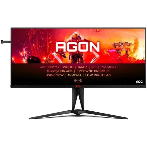 AOC Monitor AG405UXC 40/IPS/21:9/3440x1440/144Hz/1ms MPRT/HDMIx2/DP/USB/Freesync/visina/VESA/crna