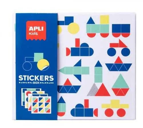 APLI Igra sa nalepnicama-Životinje geometrijski oblici
