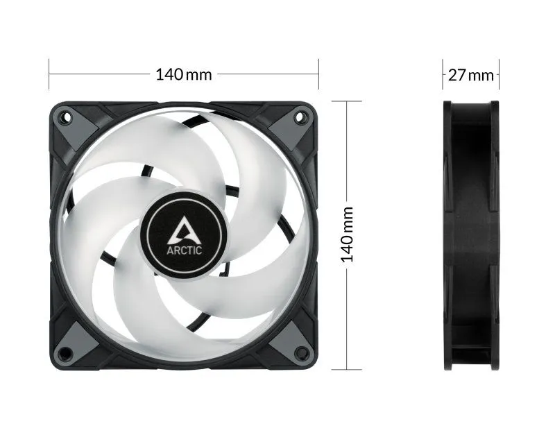 ARCTIC Ventilator P14 PWM PST A-RGB 140mm ACFAN00239A/ crna