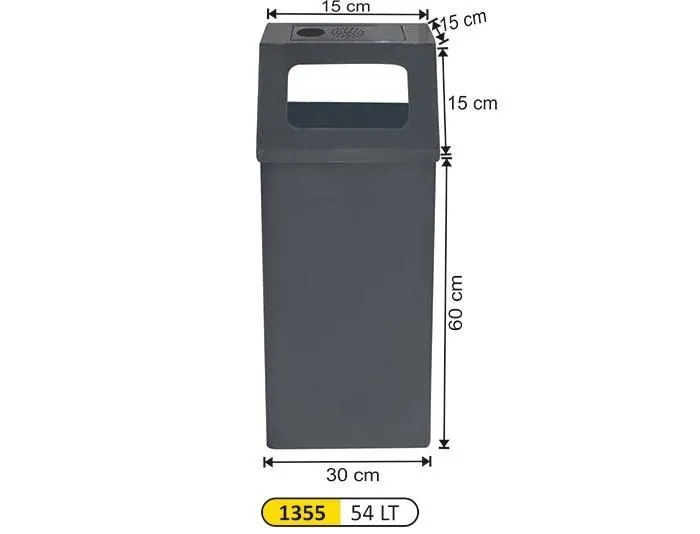 ARIMETAL Kanta za otpatke sa pepeljarom TK-1355, mat crna