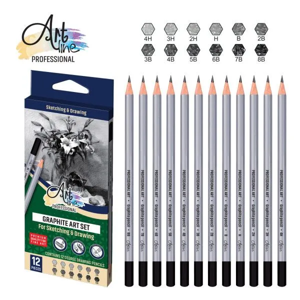 ARTLINE Set umetničkih grafitnih olovke po tvrdoći 4H-8B ART066