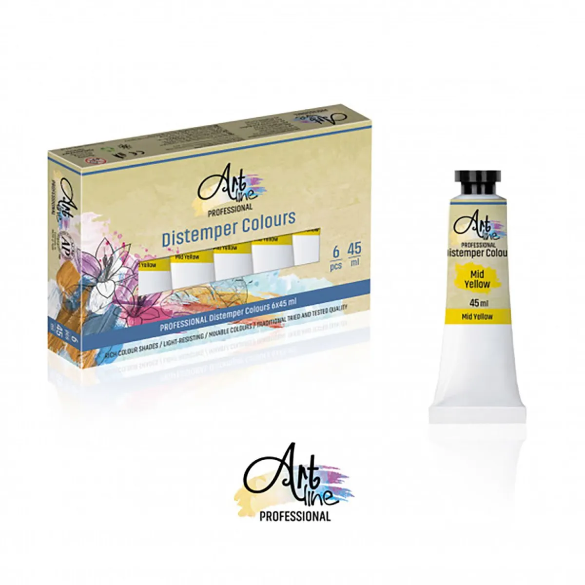 ARTLINE Tempera medijum žuta 6kom 45ML