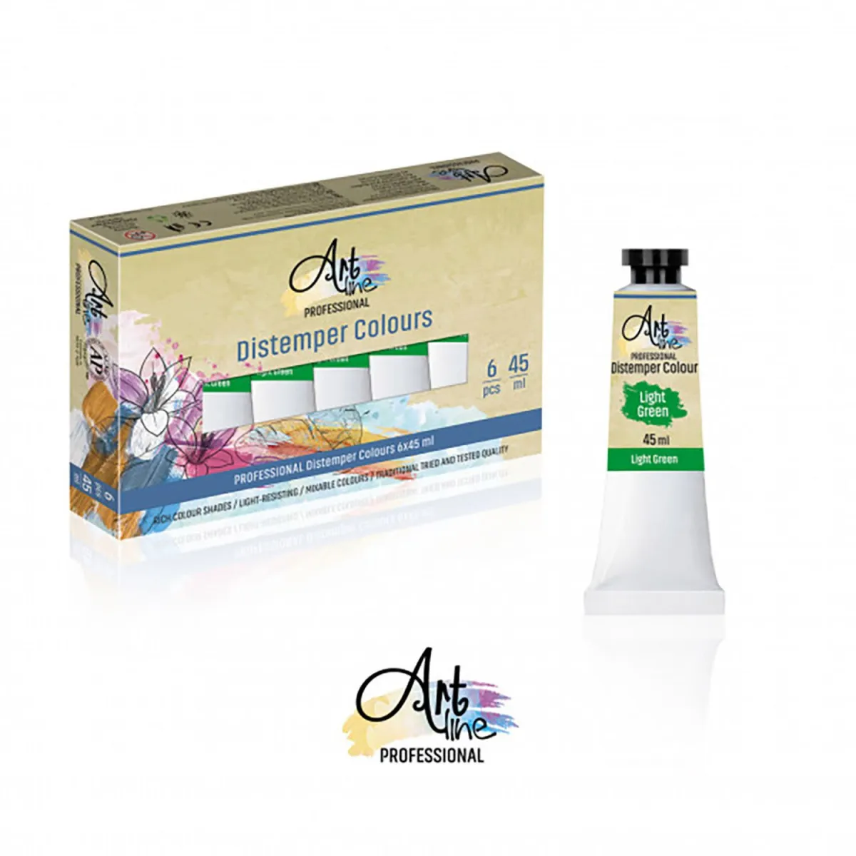 ARTLINE Tempera svetlo zelena 6kom 45ML