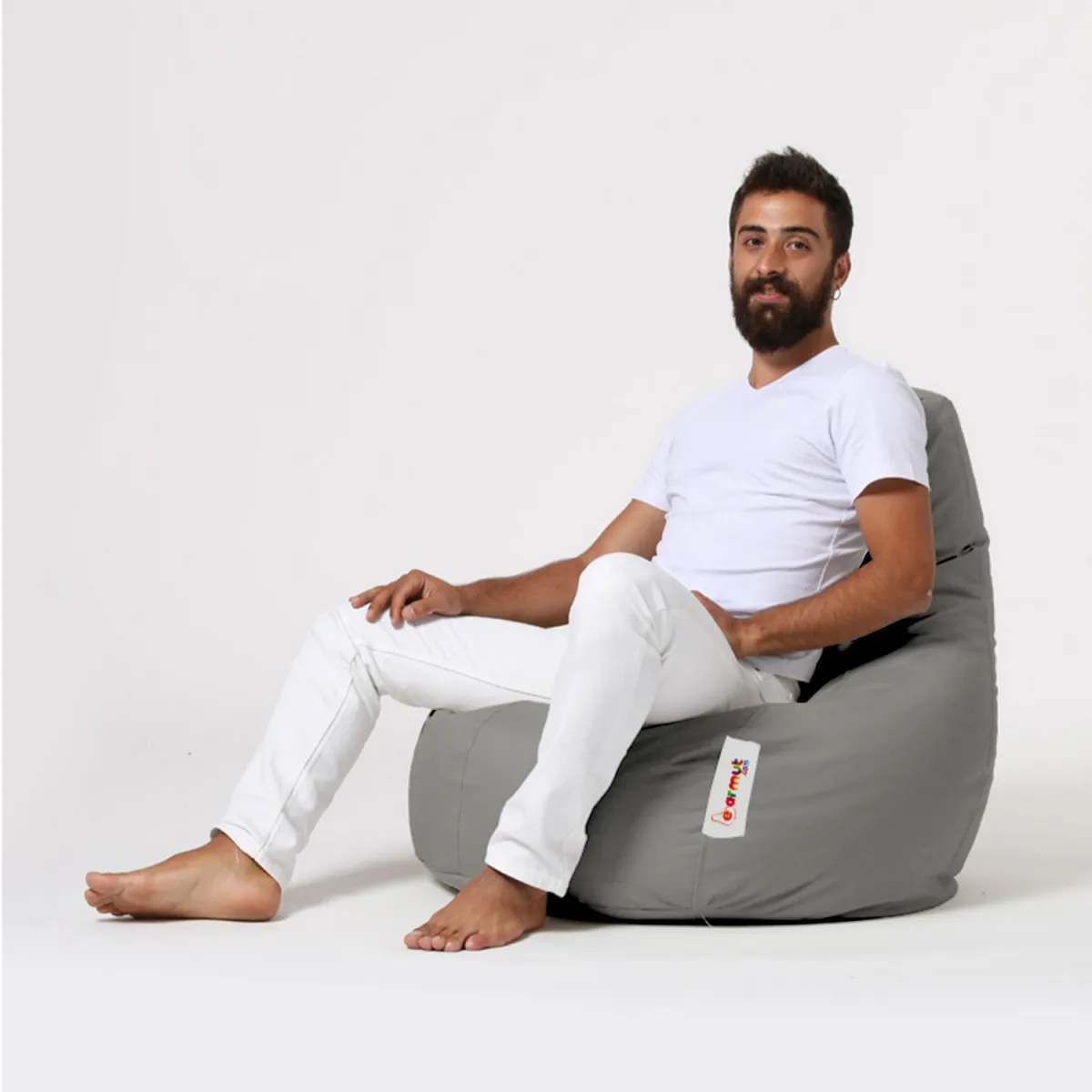 ATELIER DEL SOFA Baštenski lazy bag Drop L, siva