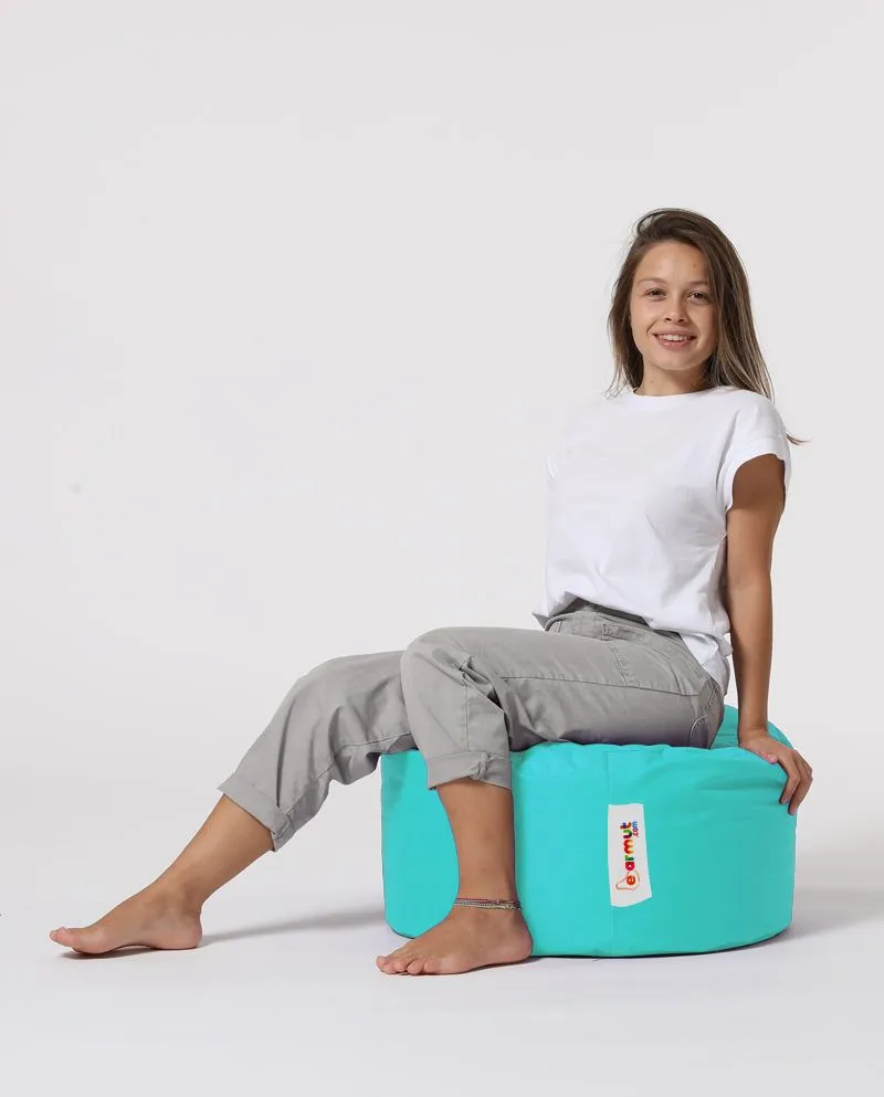 ATELIER DEL SOFA Baštenski lazy bag - tabure Round, tirkizna