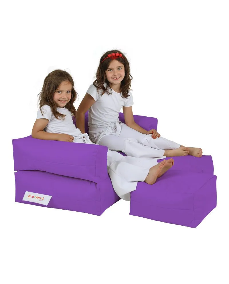 ATELIER DEL SOFA Baštenski lazy bag za decu 3u1 Kids double seat, ljubičasta