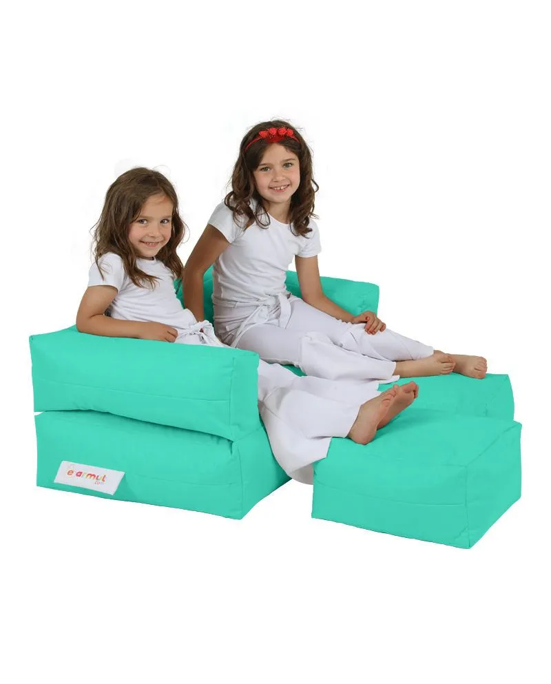 ATELIER DEL SOFA Baštenski lazy bag za decu 3u1 Kids double seat, tirkizna
