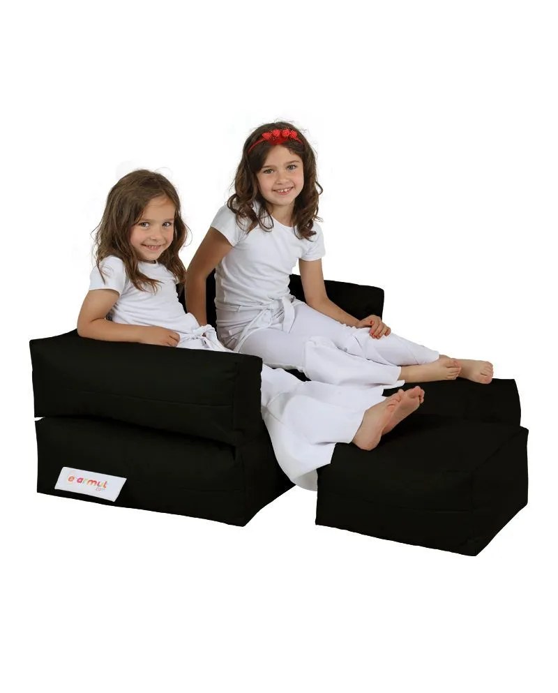 ATELIER DEL SOFA Baštenski lazy bag za decu 3u1 Kids double seat, crna
