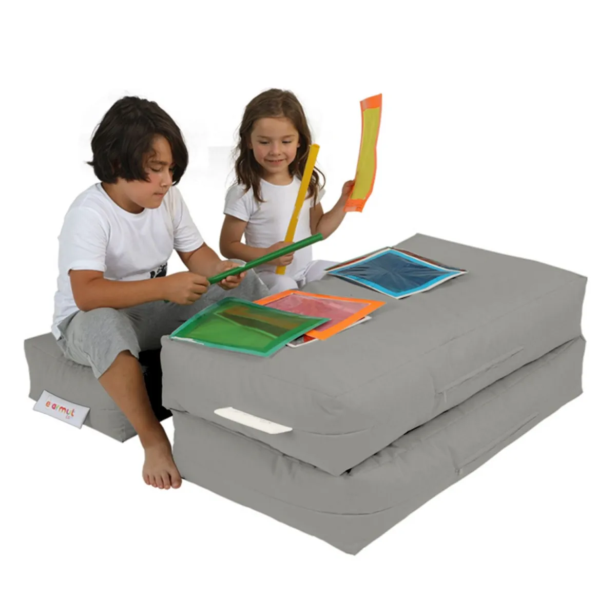 ATELIER DEL SOFA Baštenski lazy bag za decu 3u1 Kids double seat, siva