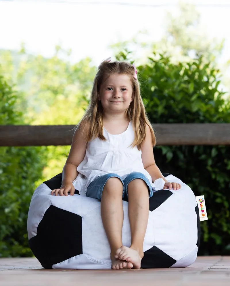 ATELIER DEL SOFA Baštenski lazy bag za decu Football kids - crna/bela