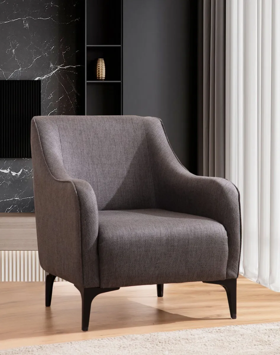ATELIER DEL SOFA Fotelja Belissimo, tamnosiva