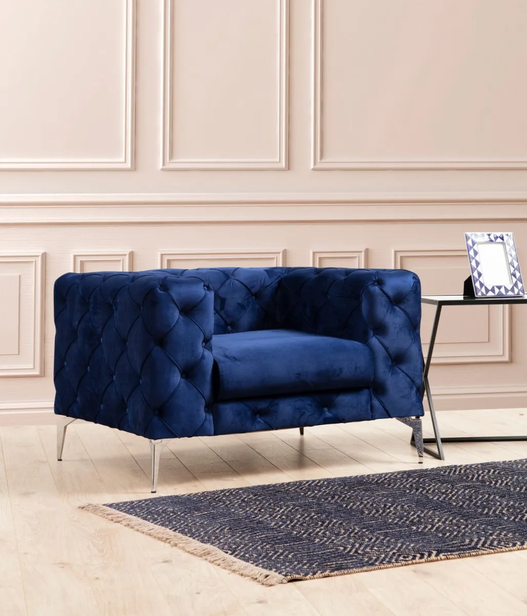 ATELIER DEL SOFA Fotelja Como, tamnoplava