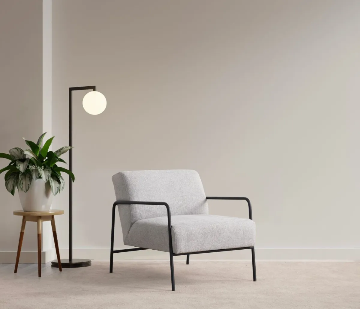 ATELIER DEL SOFA Fotelja Eti Bergere, siva