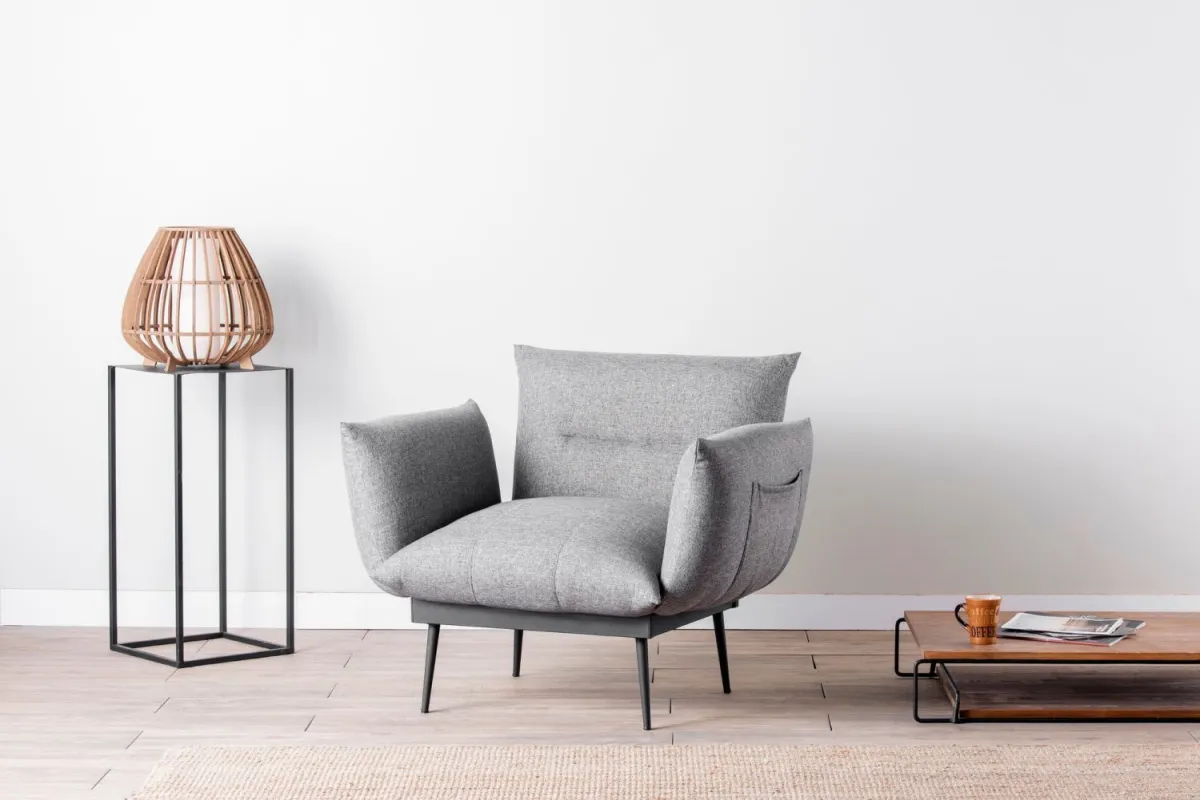 ATELIER DEL SOFA Fotelja Jax Solo, siva