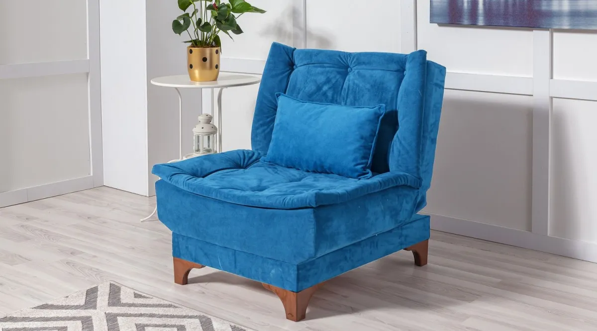 ATELIER DEL SOFA Fotelja Kelebek Berjer, tamnoplava