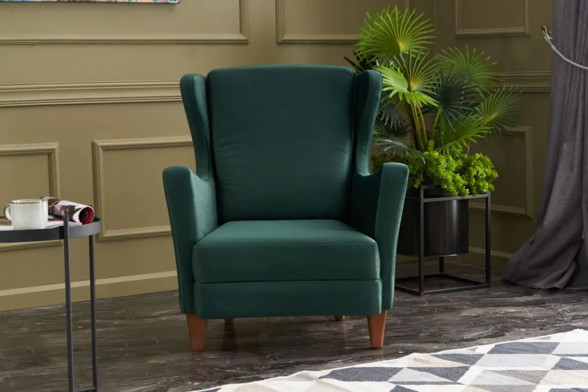 ATELIER DEL SOFA Fotelja Lola Berjer, zelena