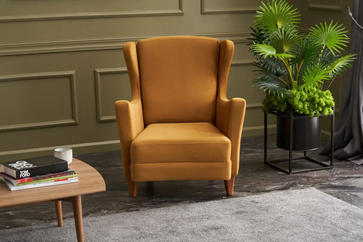 ATELIER DEL SOFA Fotelja Lola Berjer, zlatna
