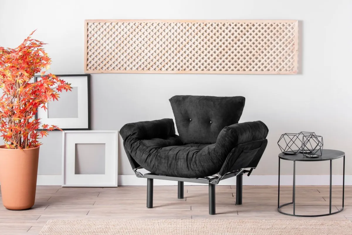 ATELIER DEL SOFA Fotelja Nitta single, crna