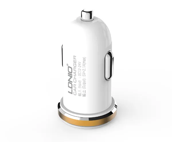 Auto punjač LDNIO DL-C22 dual USB 2.1A + Type-C kabel beli
