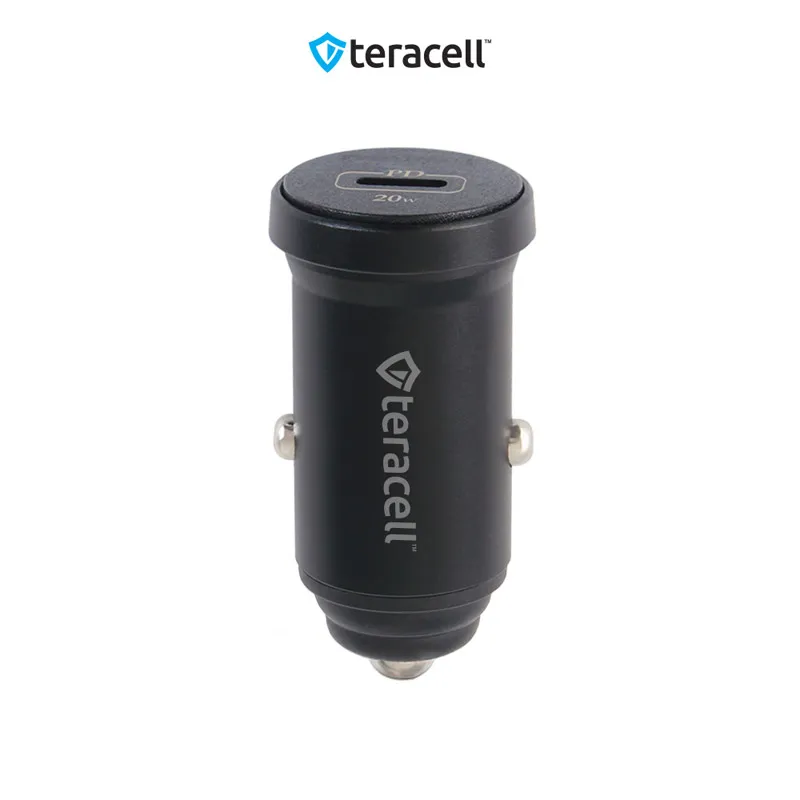Auto punjač Teracell Evolution TC-12 PD 20W crni sa PD Type-C kablom crni
