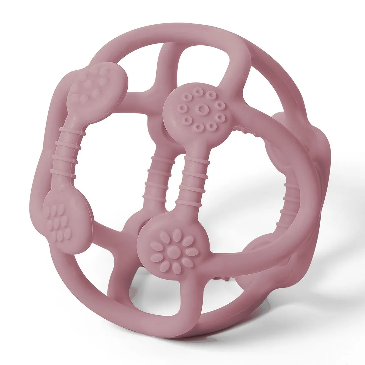 BABYONO Glodalica silikonska ortho lopta - roze