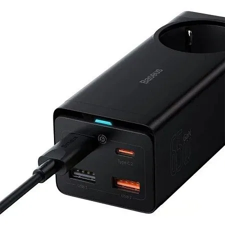 BASEUS Punjač Gan3Pro 65W AC/2*Usb A/2*Type C + kabl Type C