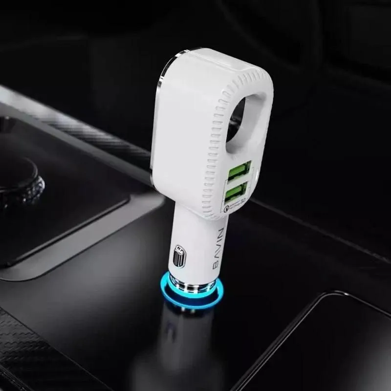 BAVIN Auto punjač i sterilizator 36W PD QC3.0,  2xUSB +kabl Lightning, bela