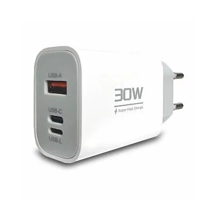 BAVIN Bavitel punjač 30W Usb A/Type C/IOS + kabl Type C/Lightning/ bela