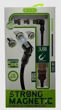 BAVIN kabl CB-233/ Super Magnetic 3in1 TypeC/IOS/Micro/ crna