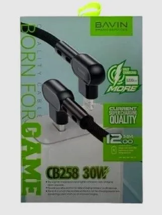BAVIN kabl CB258PD 30° 60W/ Type C-Lightning/ 1/2m/ bela