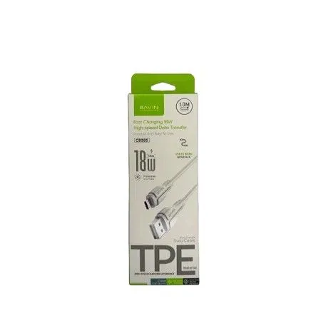 BAVIN kabl CB385/ 18W 1m type-A na Micro/ bela