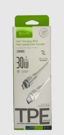 BAVIN kabl CB385-PD 30W/ Type C-Type-Lightning / 1m/ bela