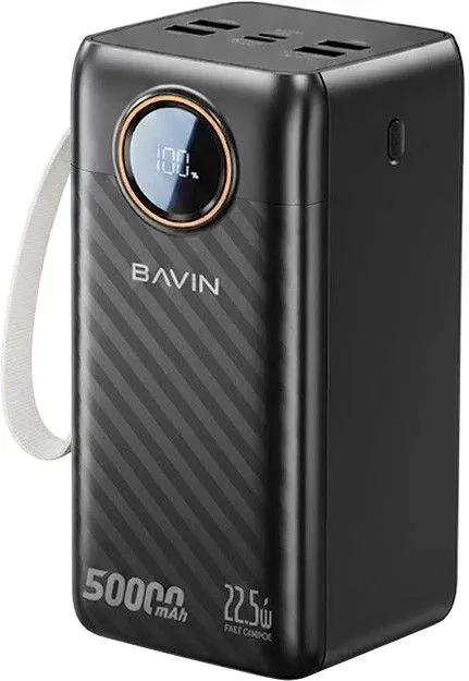 BAVIN Power Bank 50000 mAh 22.5W type C + IOS/ crna