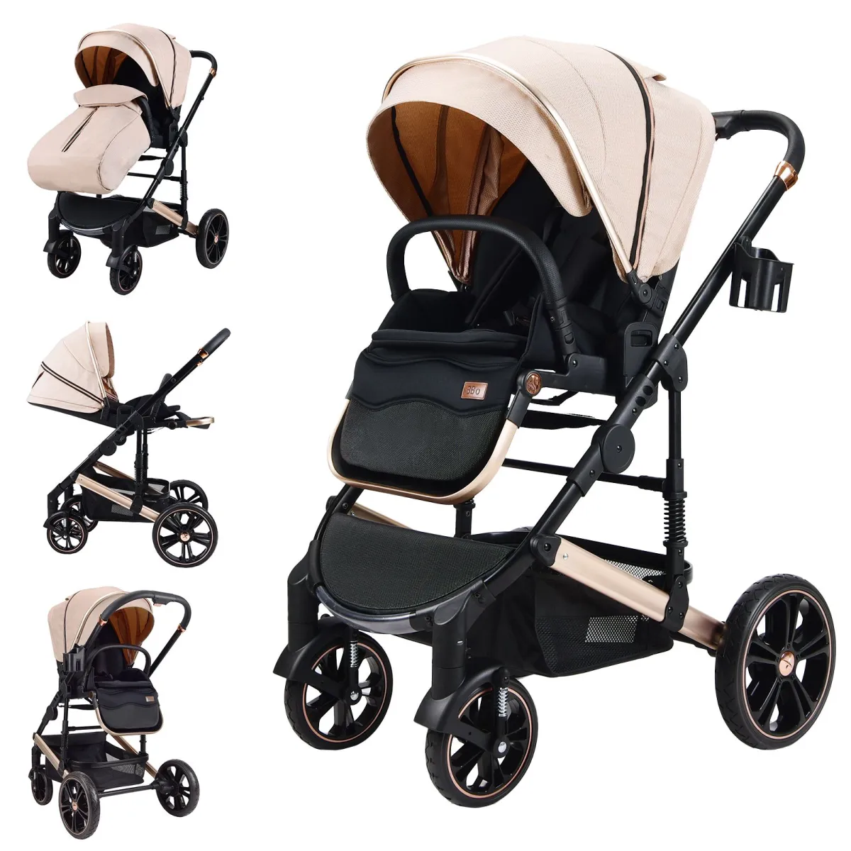 BBO Kolica za bebe Megamove/ krem