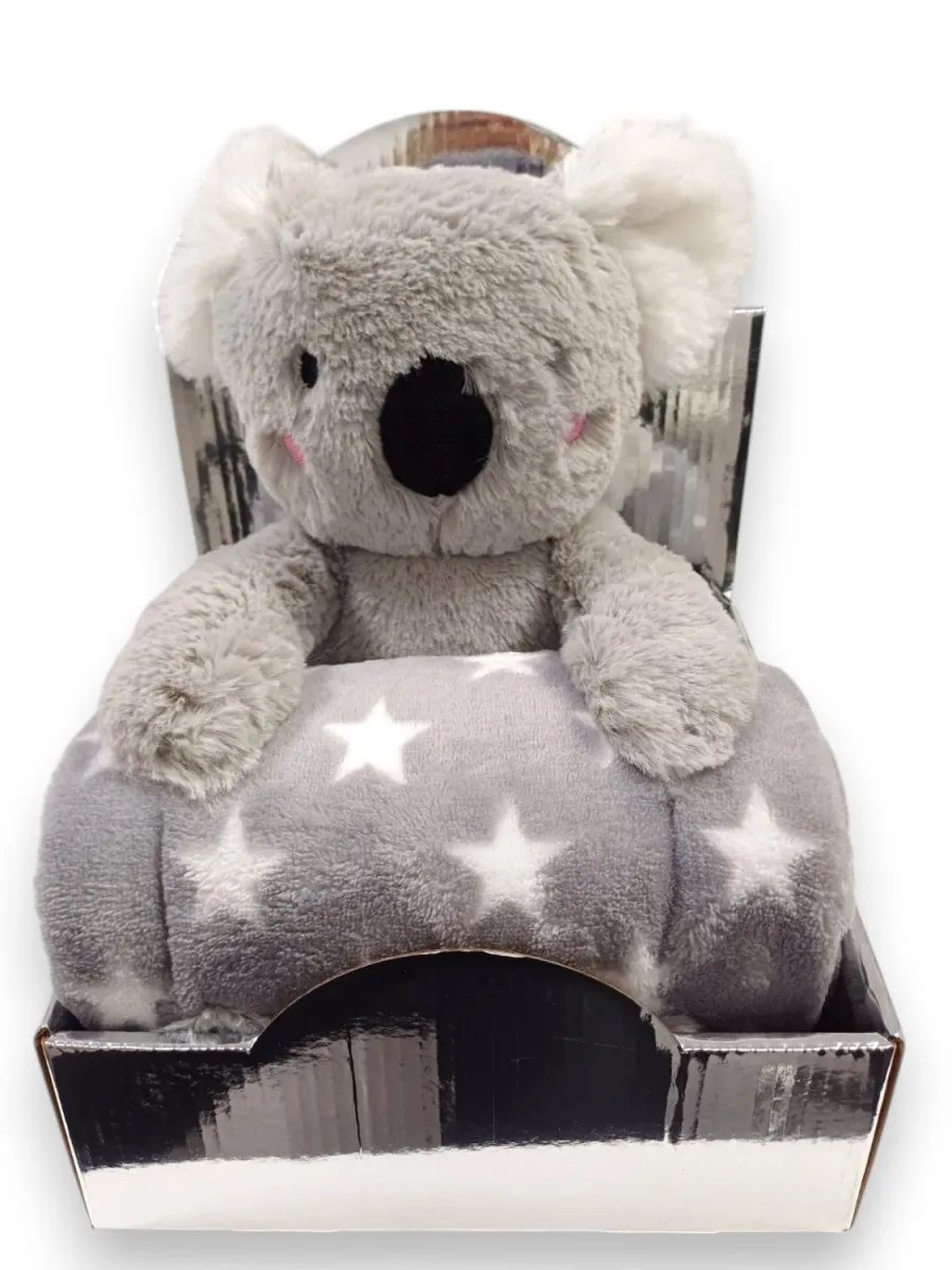 BBO Plišana igračka i ćebence Koala, siva