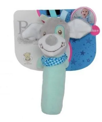 BBO Plišana igračka za bebe Kuca/ siva/plava