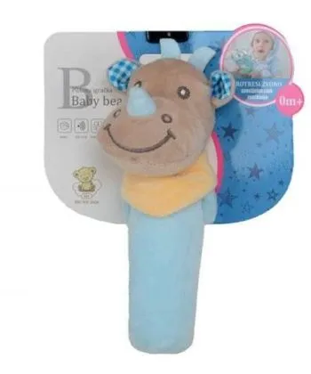 BBO Plišana igračka za bebe Nosorog/ braon/plava