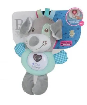 BBO Plišana muzička igračka za bebe Kuca/ siva/plava