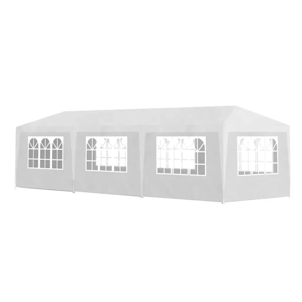 TIMELESS TOOLS Beli Paviljon Party 9x3m sa Stranicama